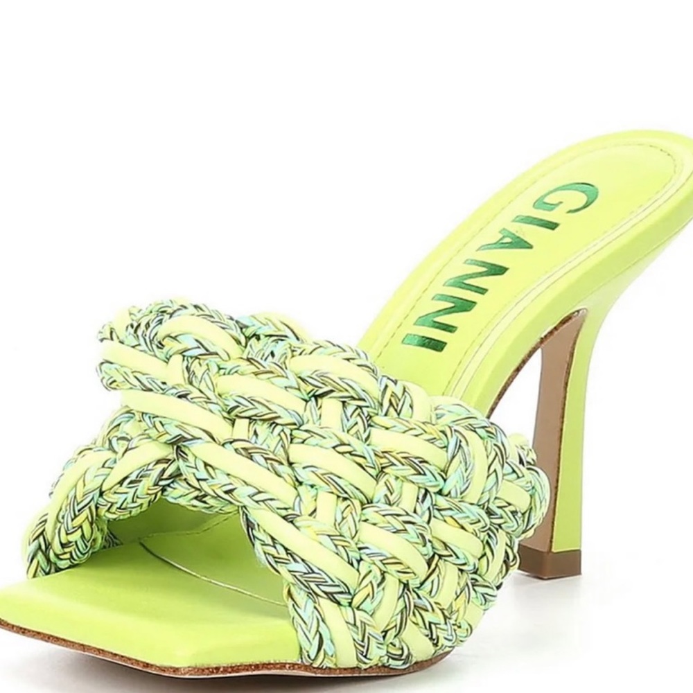 NWT GIANNI BINI bibby woven rope slip on heels